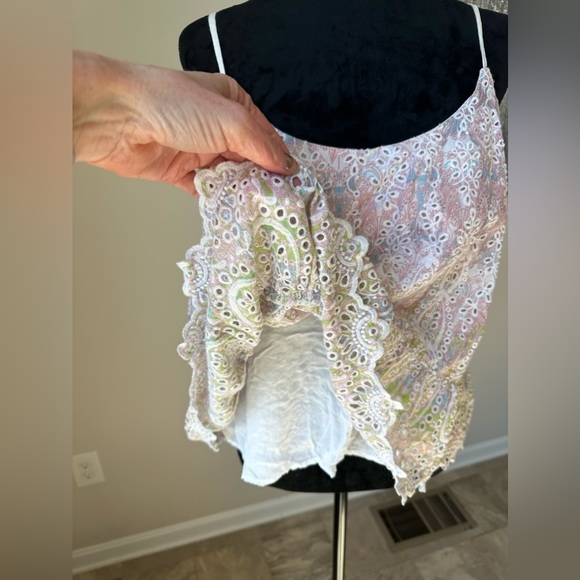 Feather Bone by Anthropologie. Eyelet Cropped Top. Overlap opening in back. - Picture 7 of 15